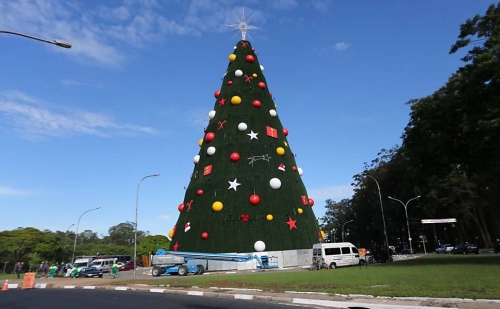 イビラプエラ公園のクリスマスツリー昼間