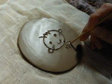 ハートノート　-陶器のプレート
