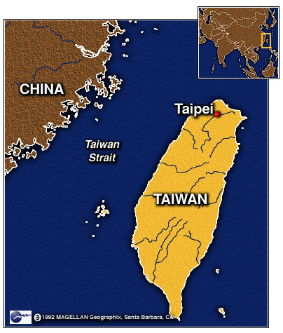 台湾中国地図　taiwan-china-map