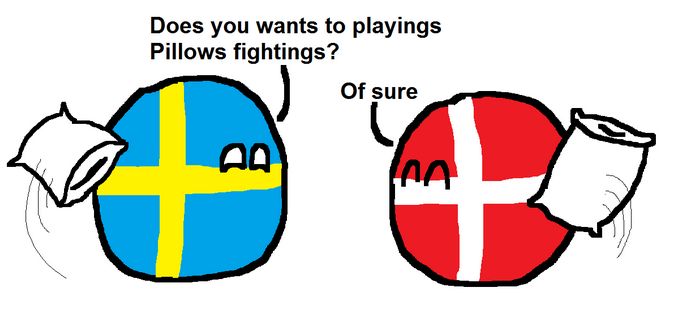 スウェーデンは枕投げが好き (1)