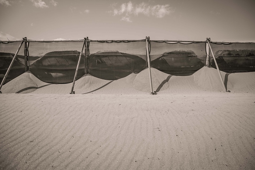 日和浜の防砂ネット