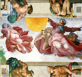 星の創造　：　ミケランジェロによるシスティーナ礼拝堂の天井画より